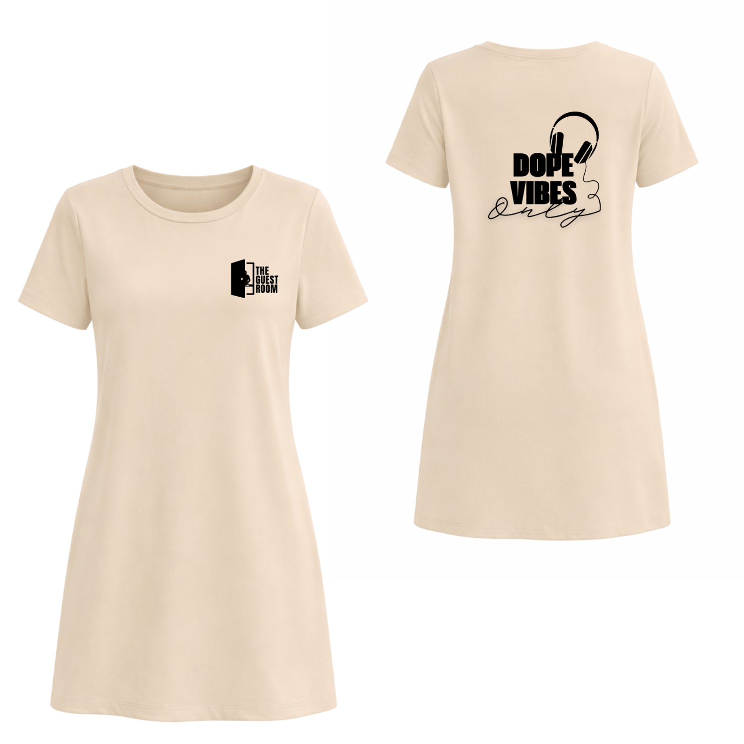 GR Beige-T-Shirt Dress